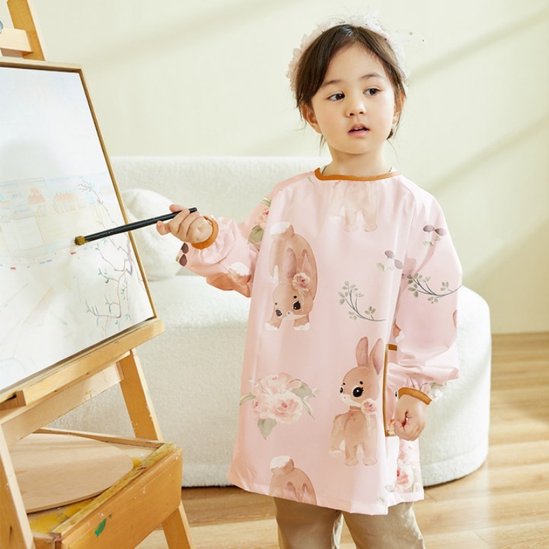Art Craft Class - Children Waterproof Art Cover Shirt Long