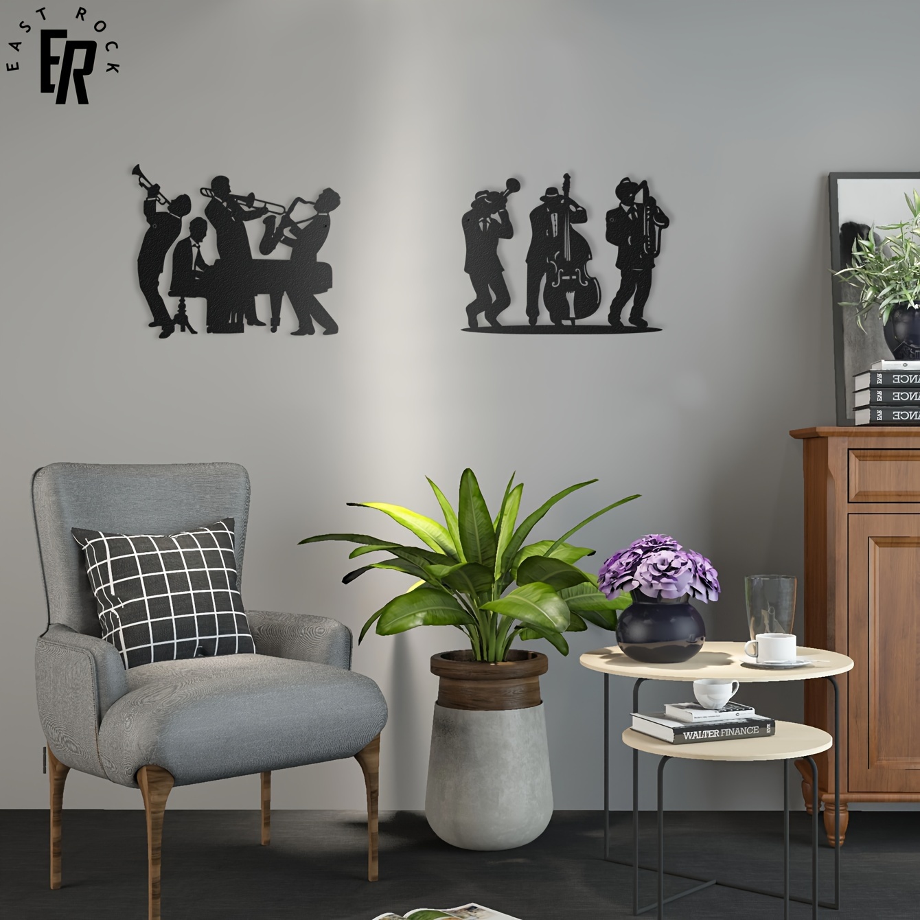 Art Craft Logo - Metal Musician Silhouette Wall Decor |