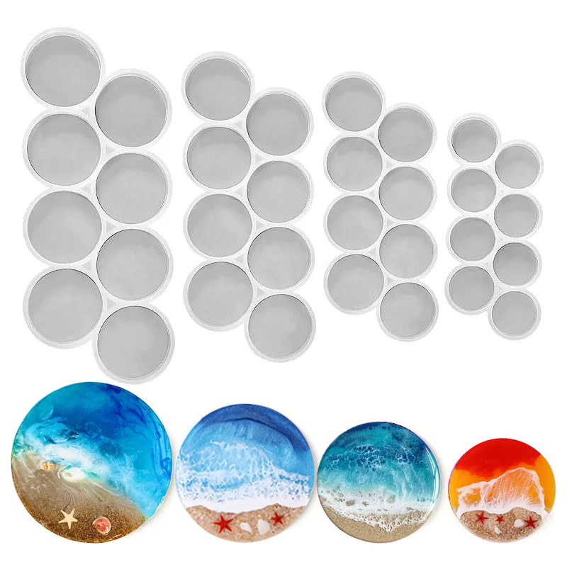 Resin Casting Mold - 1.25-2 inch Circle Grip Round Silicone