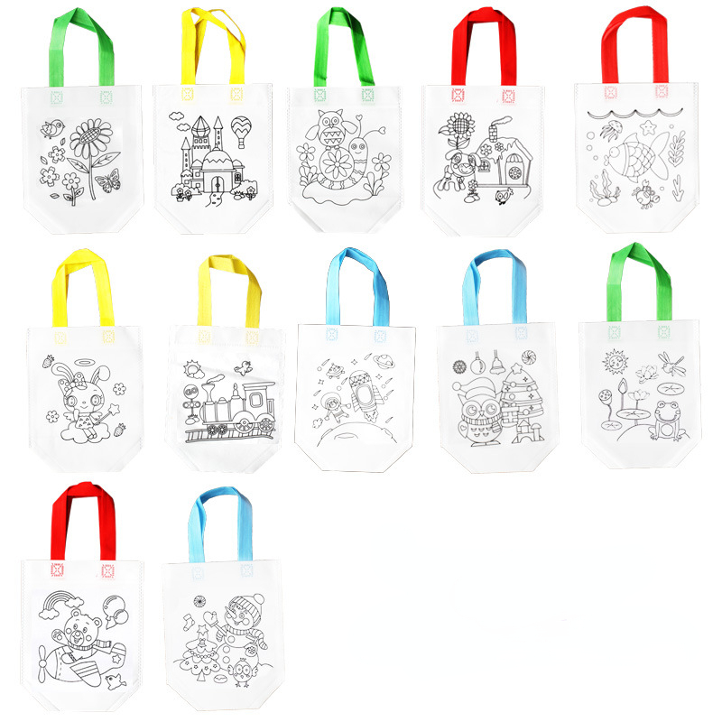 Art Craft Zebra - 24pcs Cute Cartoon Coloring Bags Reusable