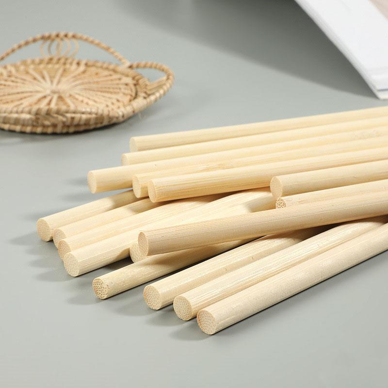 Art Craft Stick - 3-8mm Round Wooden Bamboo Sticks DIY