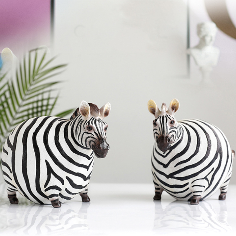 Art Craft Zebra - Nordic Creative Resin Cute Fat Zebra