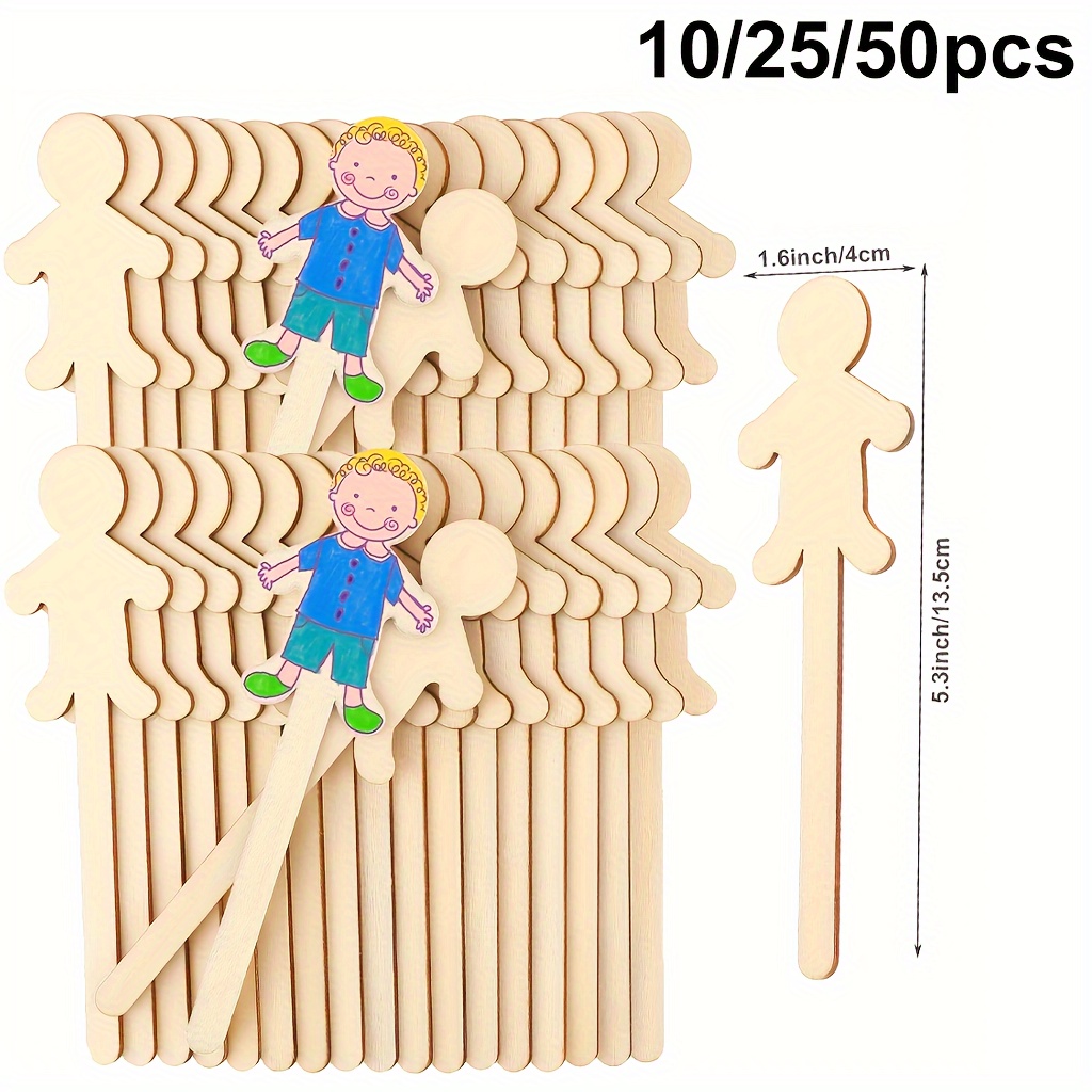 Art Craft Stick - 10/25/50 Character Craft Sticks 5.3 Inch