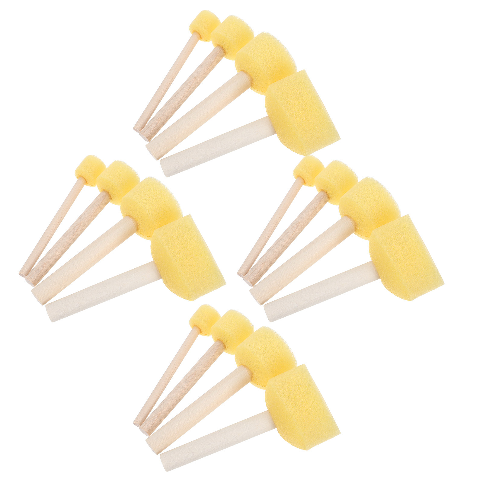 Art And Craft With Paint - 16Pcs Round Paint Sponge Brushes Set