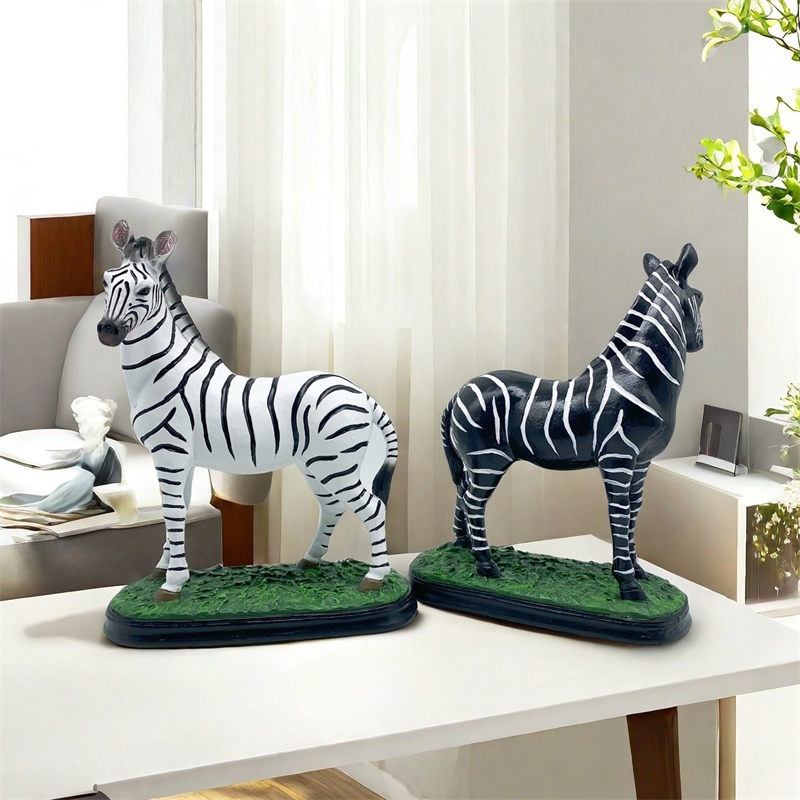 Art Craft Zebra - Artistic Zebra Sculpture Handmade Resin Craft