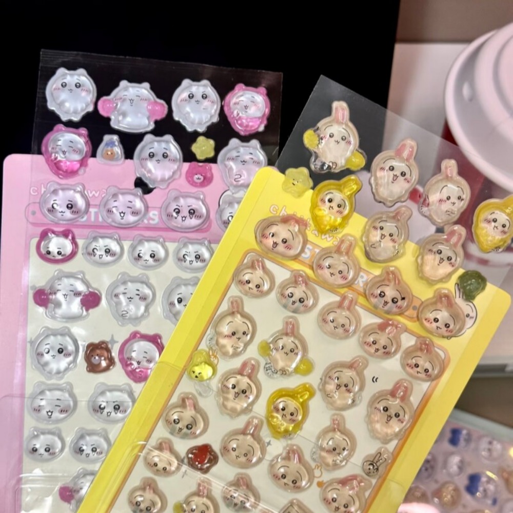 Tv Art And Craft - Cute Chiikawa 3D Crystal Embossed Stickers
