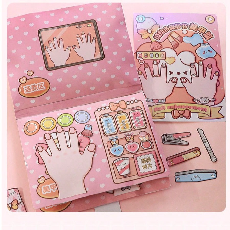 Art Craft Book - Pink Children DIY Nail Salon Quiet
