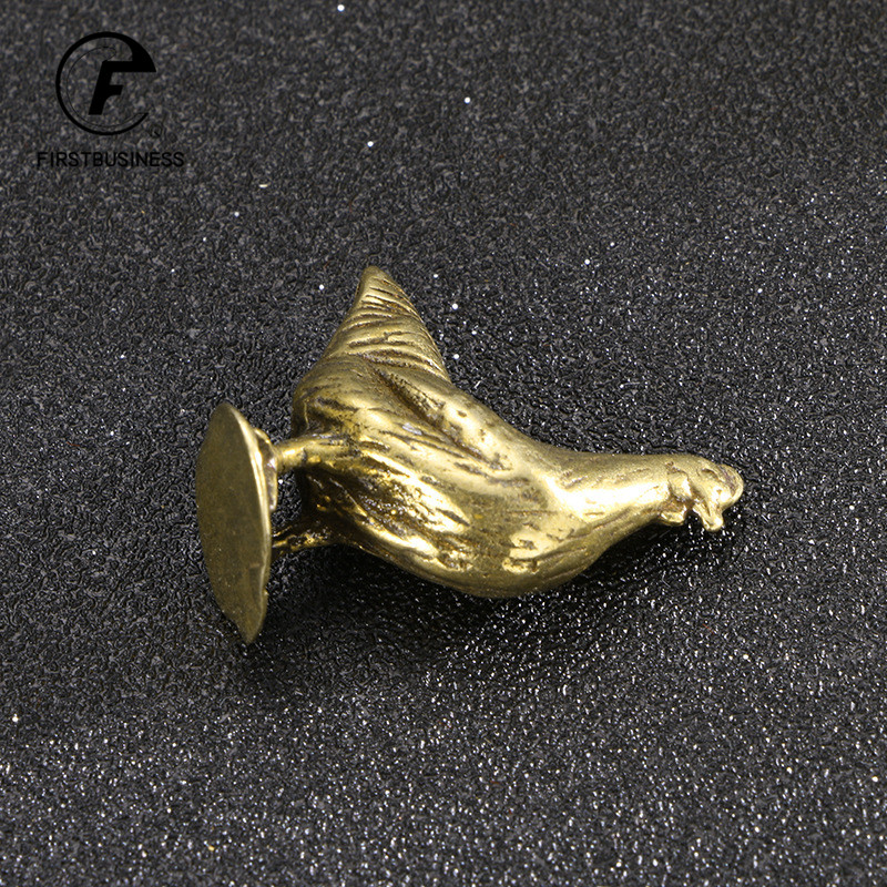 Tv Art And Craft - Solid Brass Animal Hen Figurines Miniature