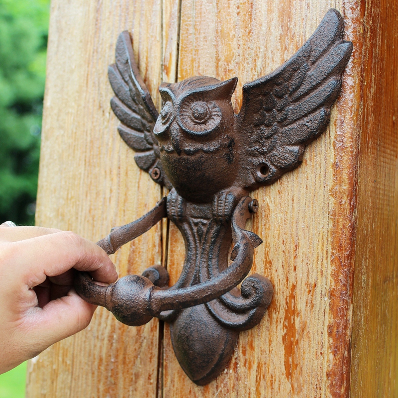 Rustic Owl Cast Iron Door Knoc - Art Craft Door recension och pris