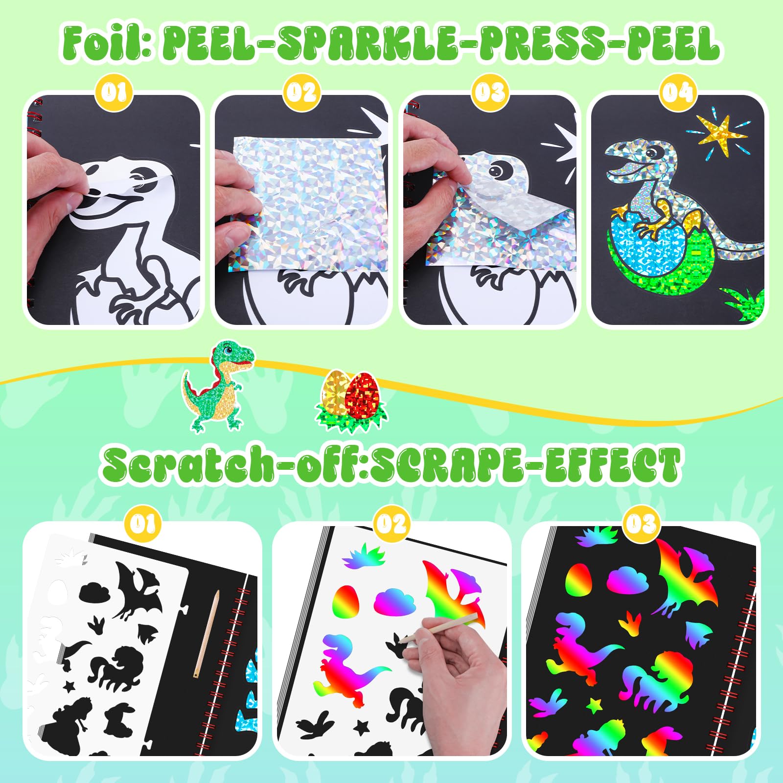 Dinosaur Scratch Art Book for  - Art Craft Book recension och pris