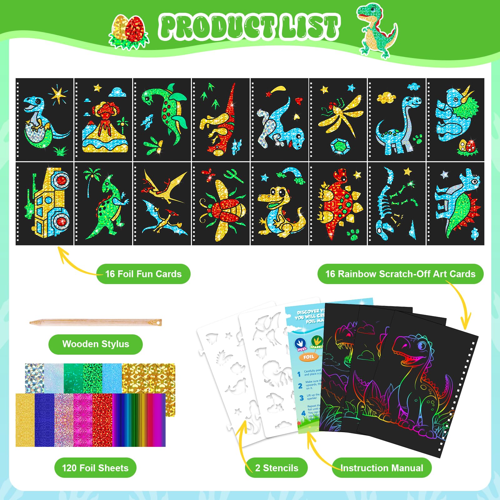 Dinosaur Scratch Art Book for  - Art Craft Book recension och pris