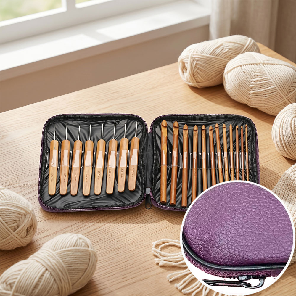 74pcs Bamboo Crochet Hooks Set - Art Craft Market recension och pris