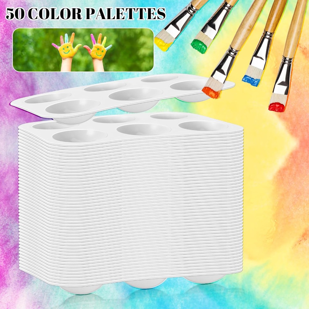 50 Pack 6-Well Plastic Paint P - Art Craft Class recension och pris