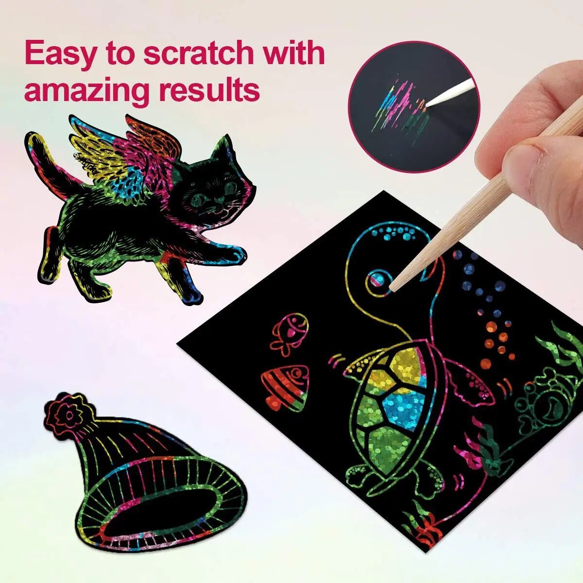 Many Creative Scratch Art Card - Art Craft Stick recension och pris