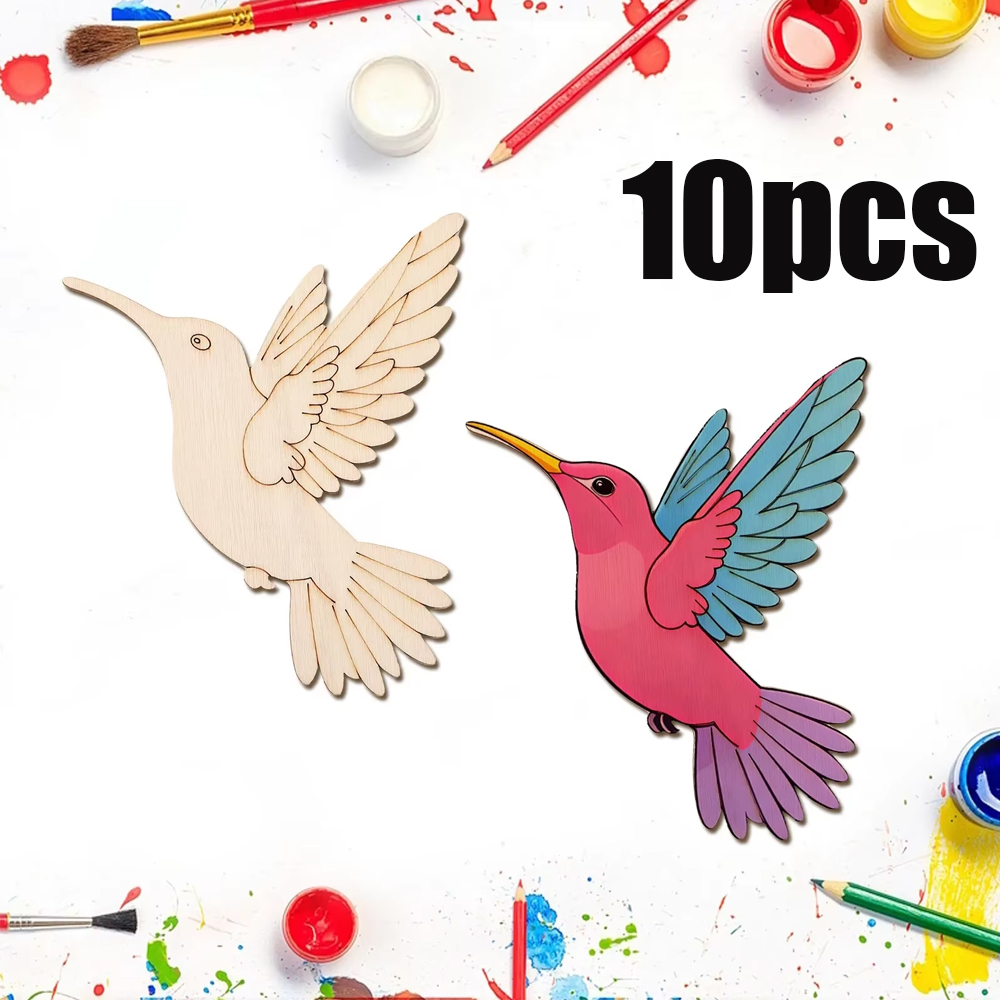 10pcs Unfinished Wood Animal B - Art Craft Painting recension och pris