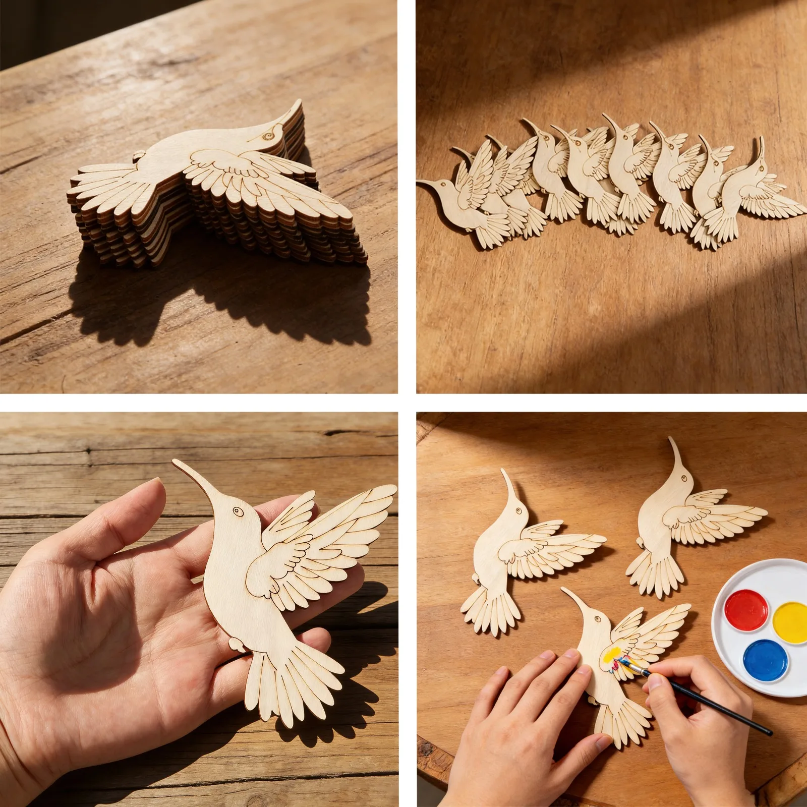 10pcs Unfinished Wood Animal B - Art Craft Painting recension och pris