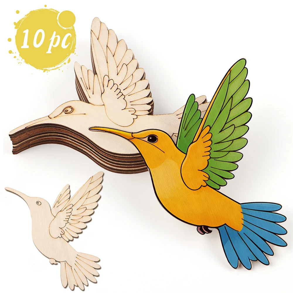 10pcs Unfinished Wood Animal B - Art Craft Painting recension och pris
