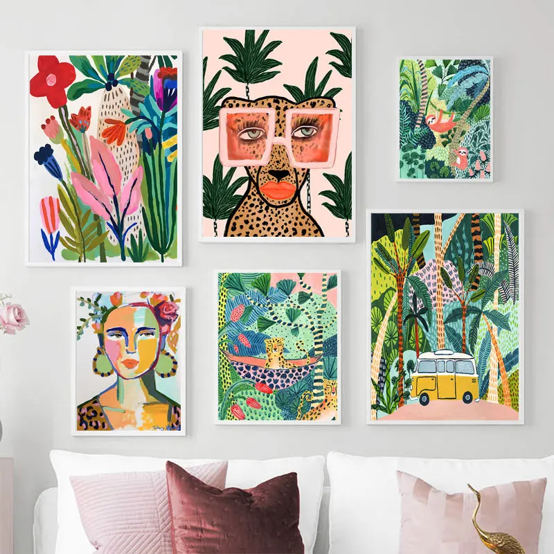 Tropical Colorful Girl Car Flo - Art Craft Girl recension och pris