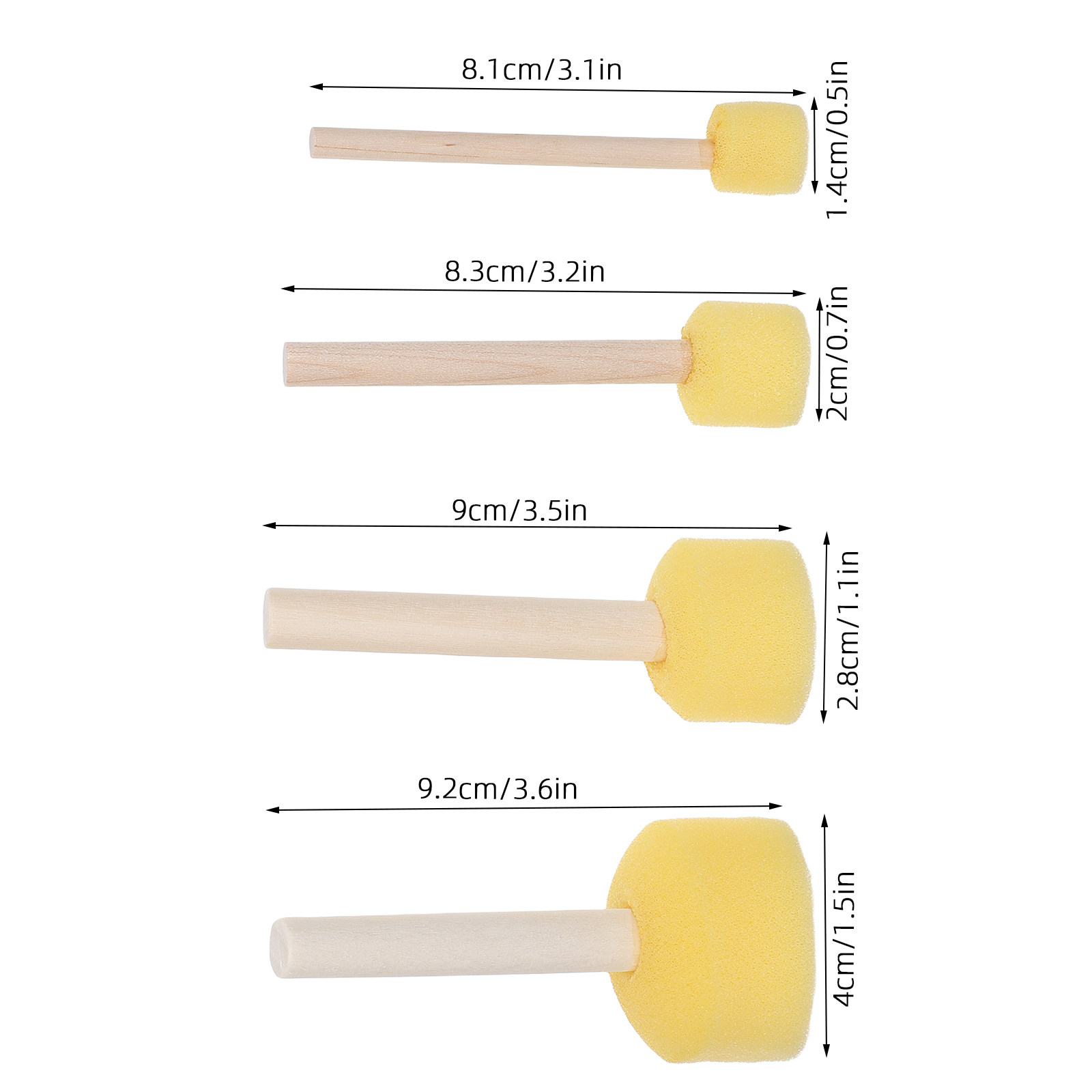 16Pcs Round Paint Sponge Brush - Art And Craft With Paint recension och pris