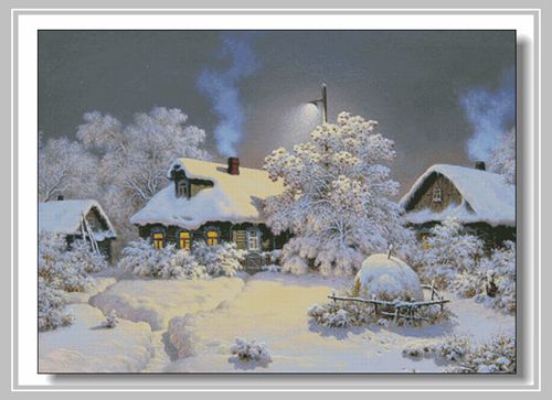 Winter village Embroidery Snow - Art Craft Village recension och pris